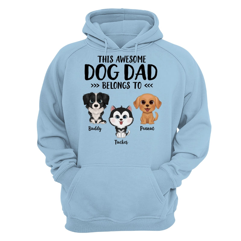 This Awesome Dog Dad Dog Mom Belongs To Watercolor Cute Dogs Personalized Shirt