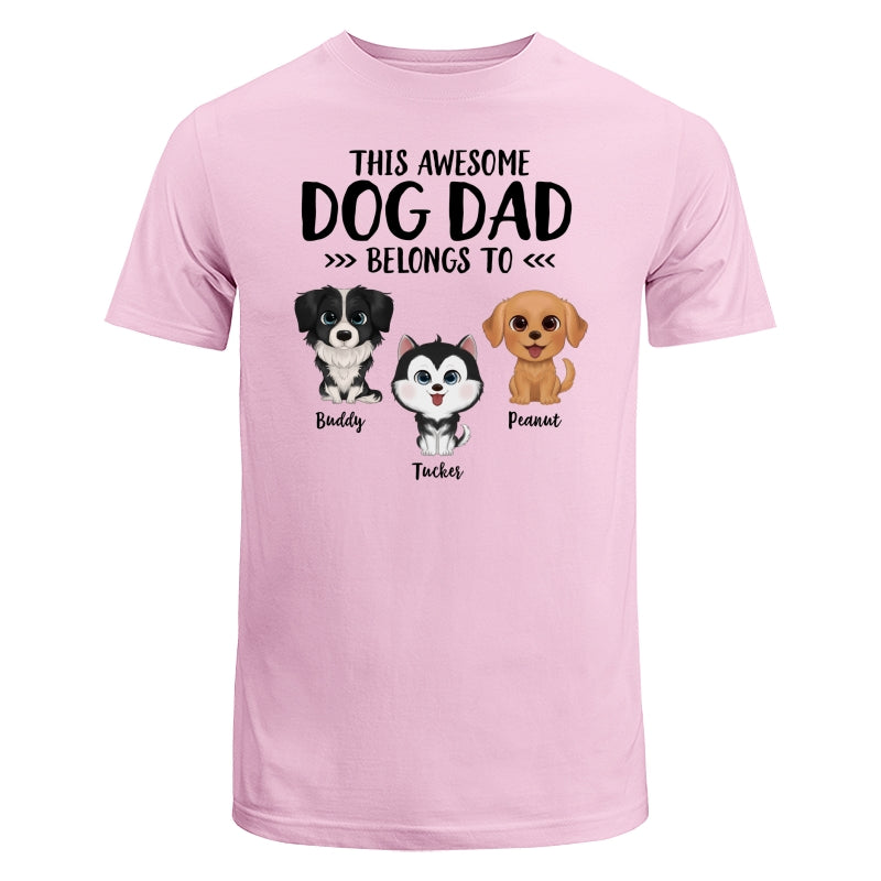 This Awesome Dog Dad Dog Mom Belongs To Watercolor Cute Dogs Personalized Shirt