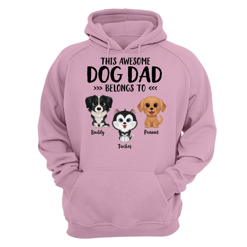 This Awesome Dog Dad Dog Mom Belongs To Watercolor Cute Dogs Personalized Shirt
