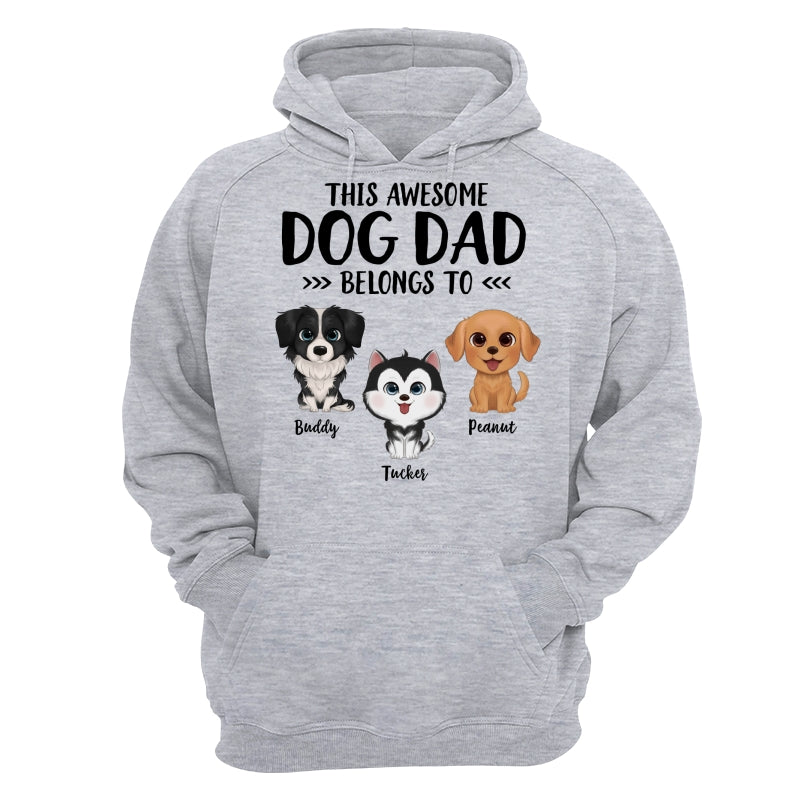 This Awesome Dog Dad Dog Mom Belongs To Watercolor Cute Dogs Personalized Shirt