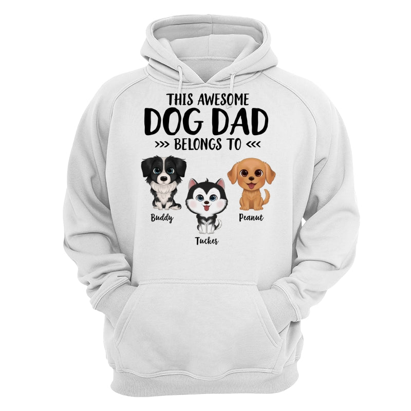 This Awesome Dog Dad Dog Mom Belongs To Watercolor Cute Dogs Personalized Shirt