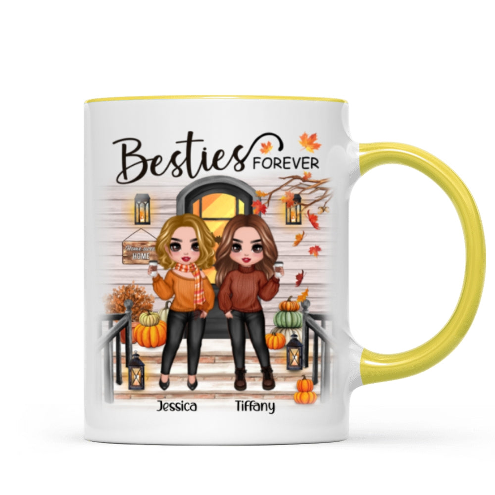 [TEST] Fall Season Standing Best Friends Sisters Front Porch Personalized Mug (11oz)