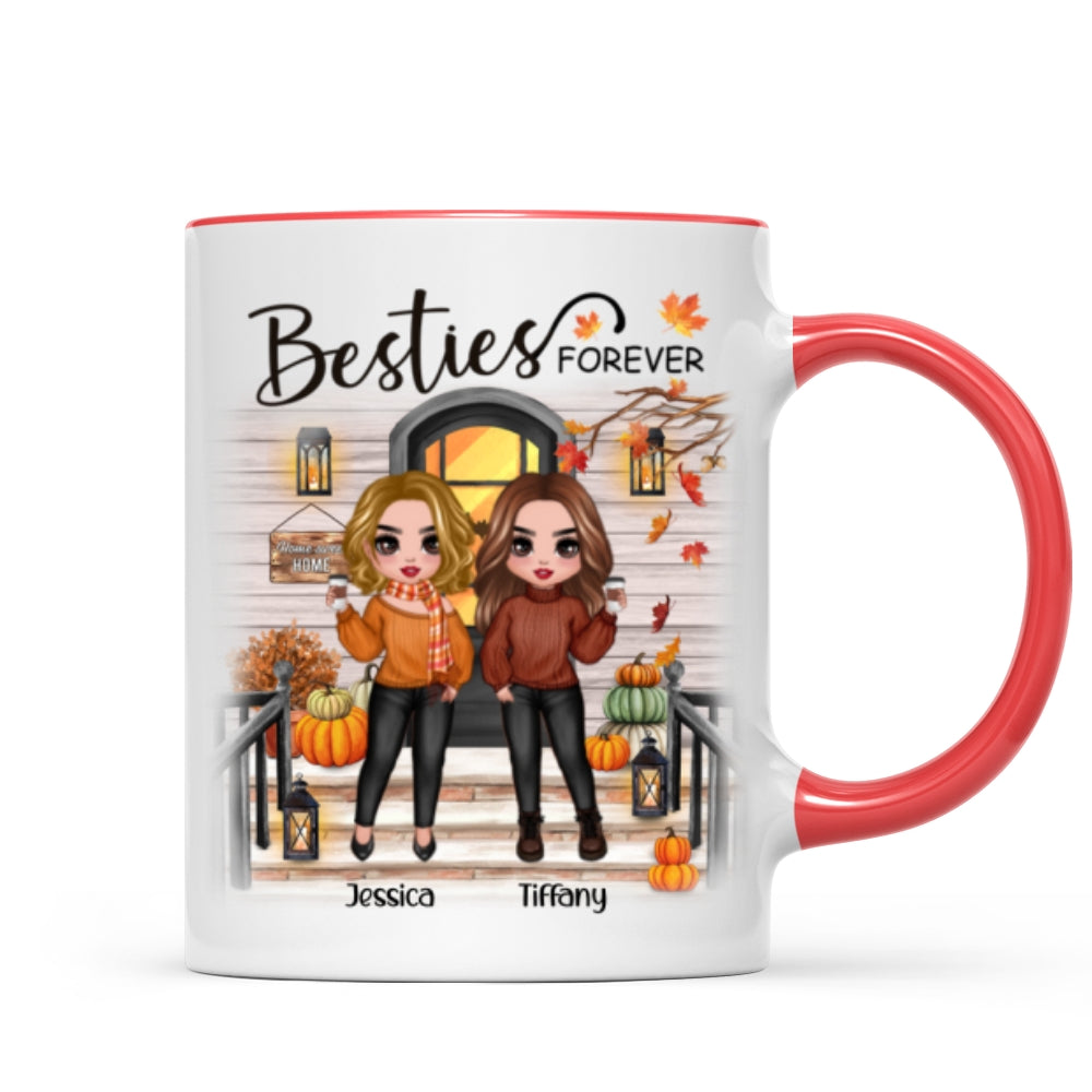 [TEST] Fall Season Standing Best Friends Sisters Front Porch Personalized Mug (11oz)