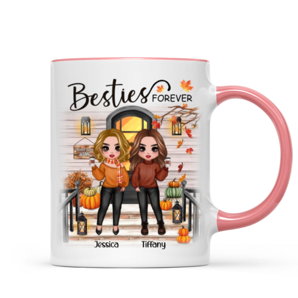[TEST] Fall Season Standing Best Friends Sisters Front Porch Personalized Mug (11oz)