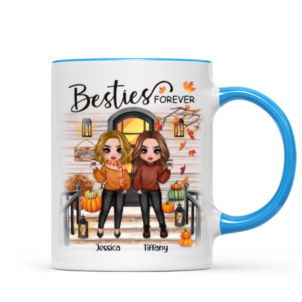 [TEST] Fall Season Standing Best Friends Sisters Front Porch Personalized Mug (11oz)