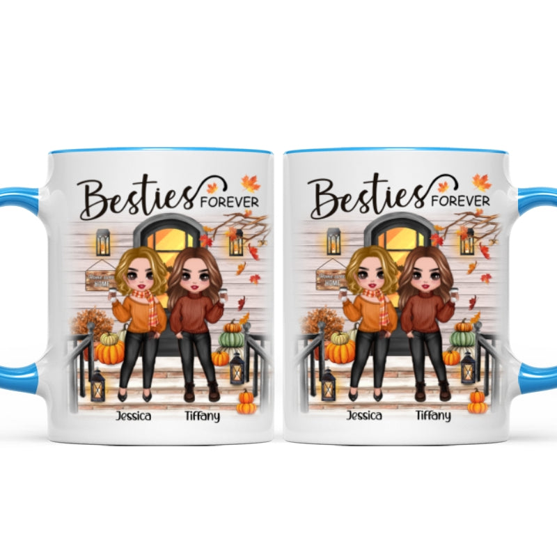 [TEST] Fall Season Standing Best Friends Sisters Front Porch Personalized Mug (11oz)