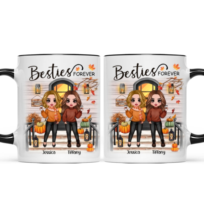 [TEST] Fall Season Standing Best Friends Sisters Front Porch Personalized Mug (11oz)