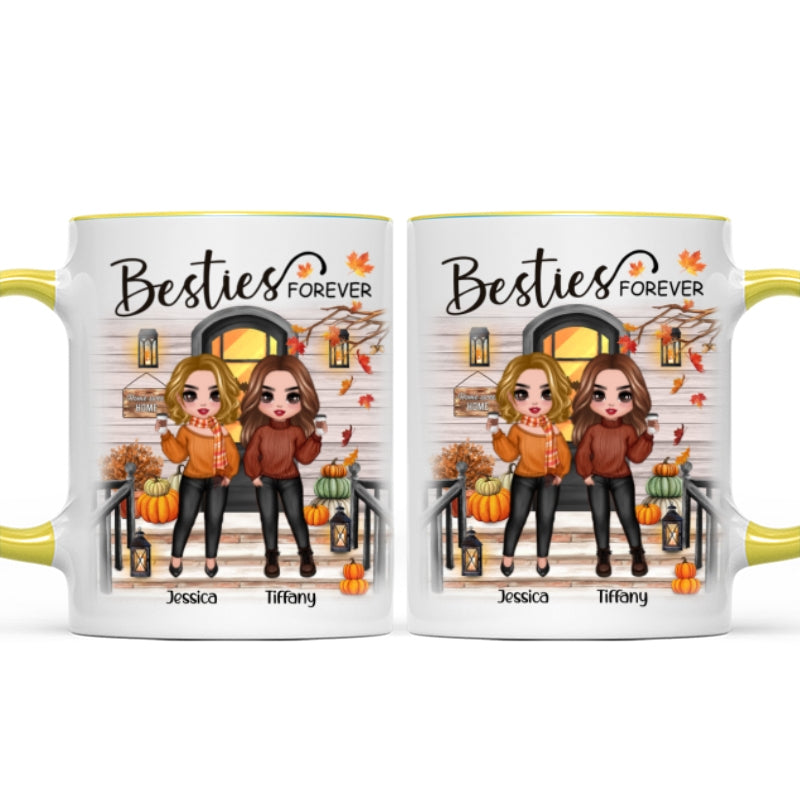 [TEST] Fall Season Standing Best Friends Sisters Front Porch Personalized Mug (11oz)