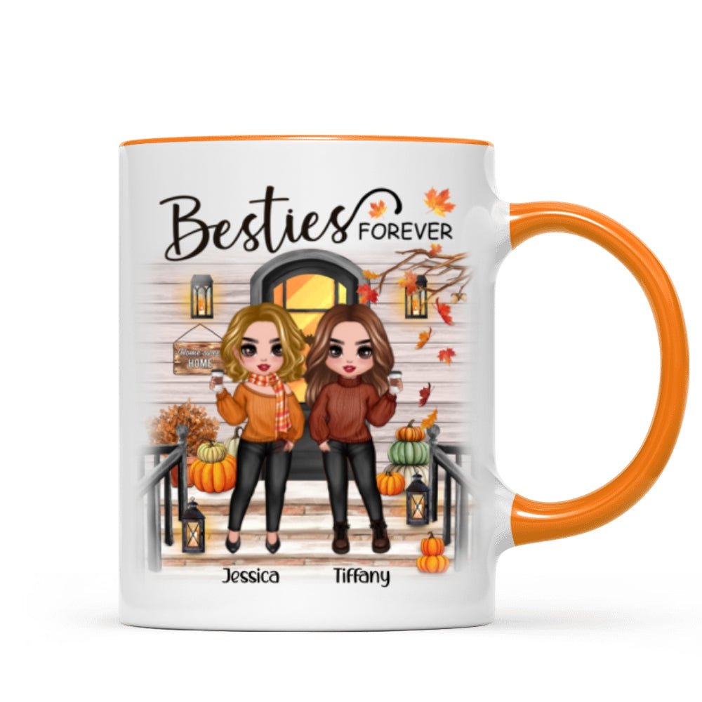 [TEST] Fall Season Standing Best Friends Sisters Front Porch Personalized Mug (11oz)