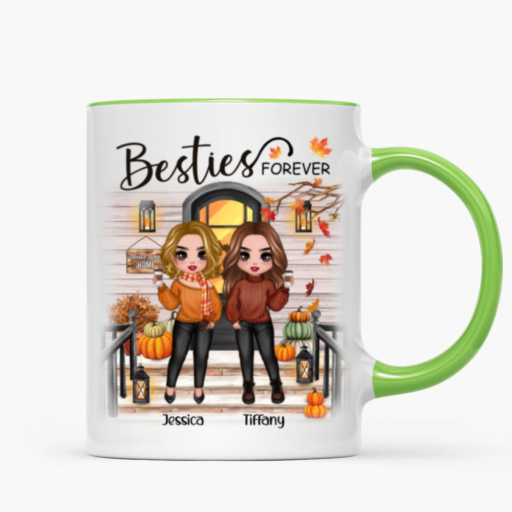 [TEST] Fall Season Standing Best Friends Sisters Front Porch Personalized Mug (11oz)