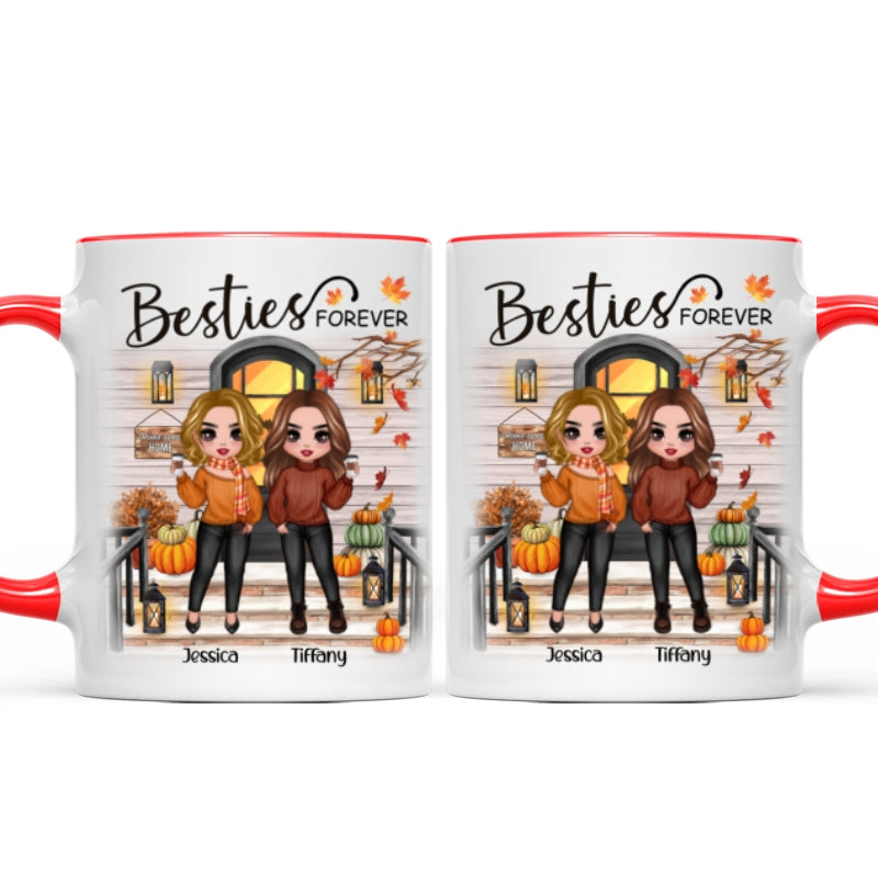 [TEST] Fall Season Standing Best Friends Sisters Front Porch Personalized Mug (11oz)
