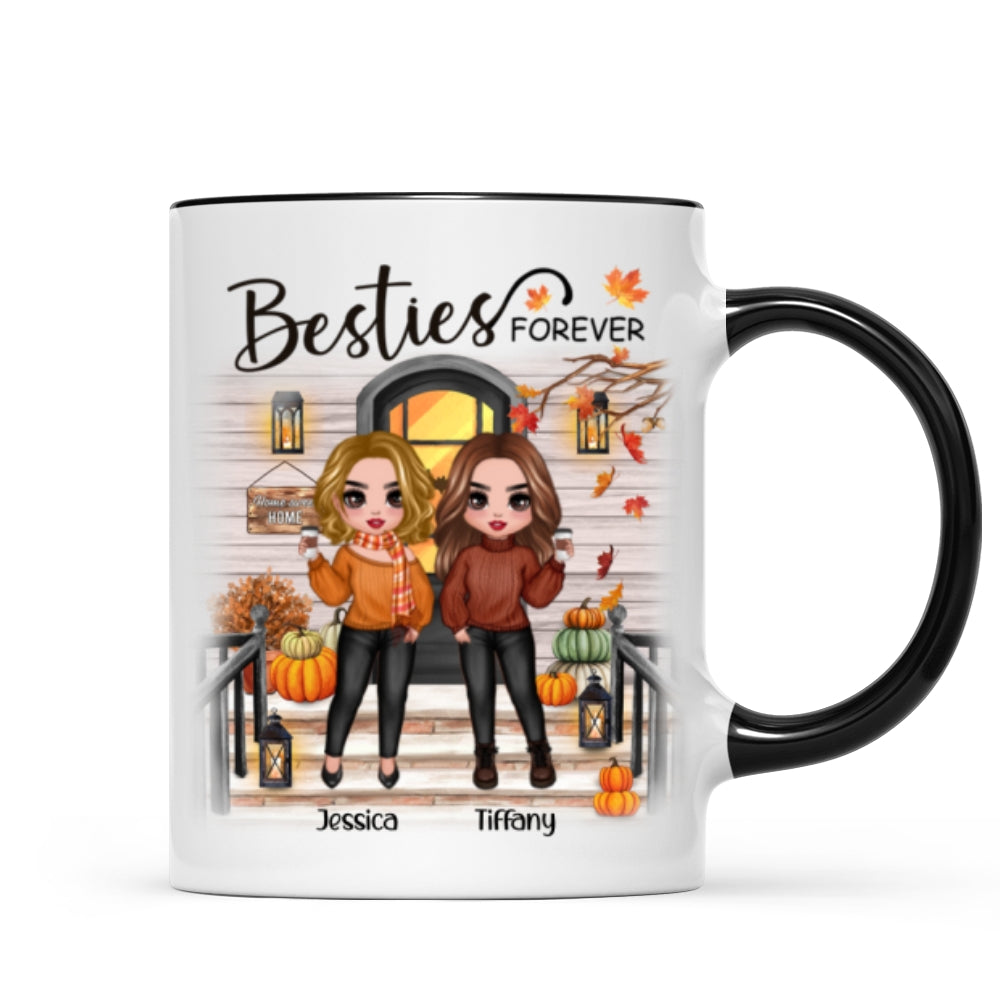[TEST] Fall Season Standing Best Friends Sisters Front Porch Personalized Mug (11oz)