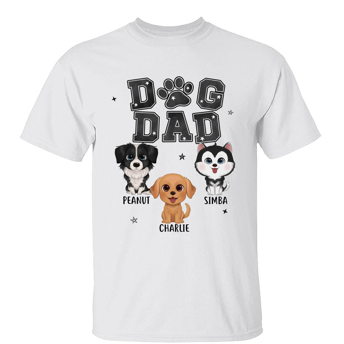 Watercolor Cute Dogs Dog Dad Personalized Shirt