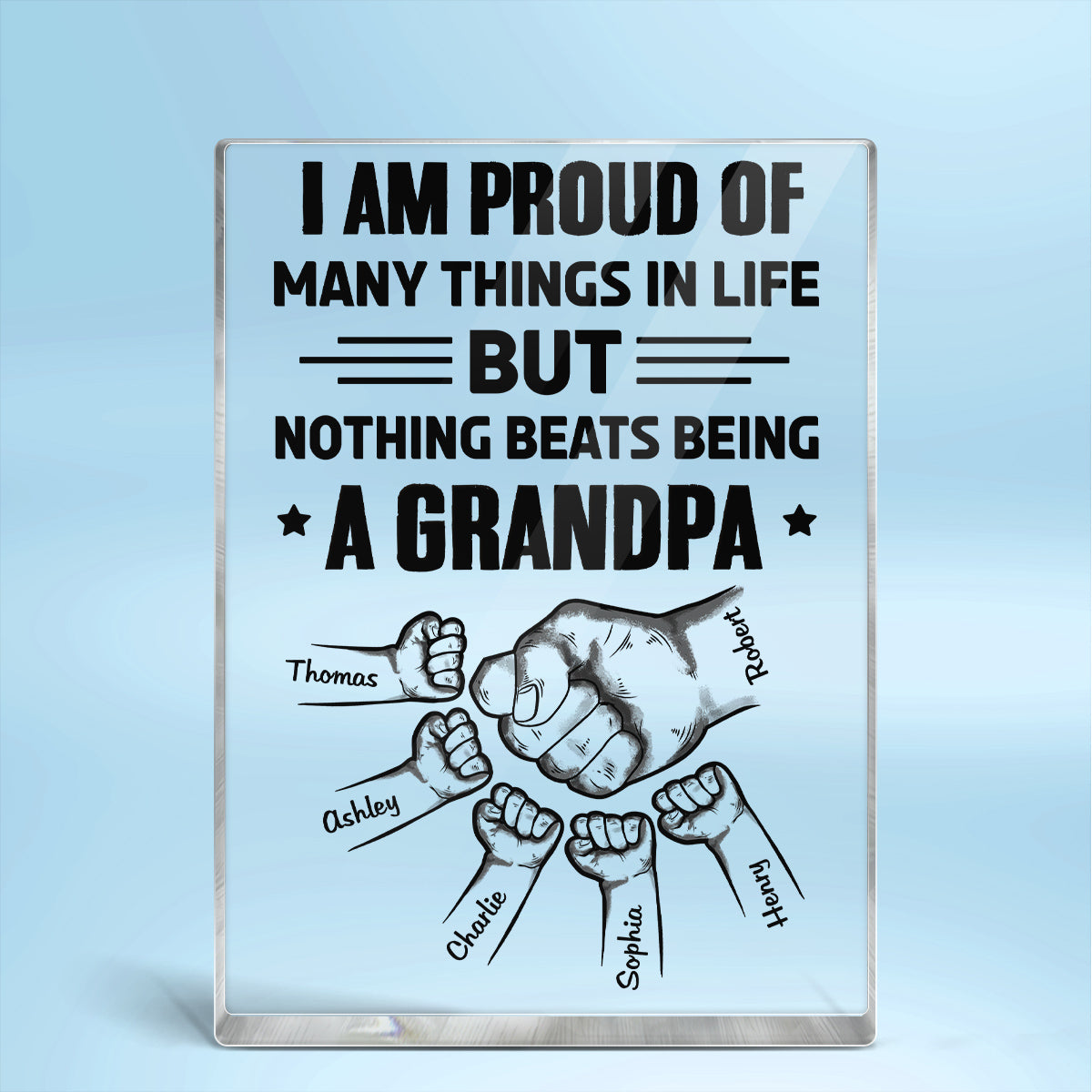 Nothing Beats Being A Grandpa Personalized Rectangle Acrylic Block Plaque