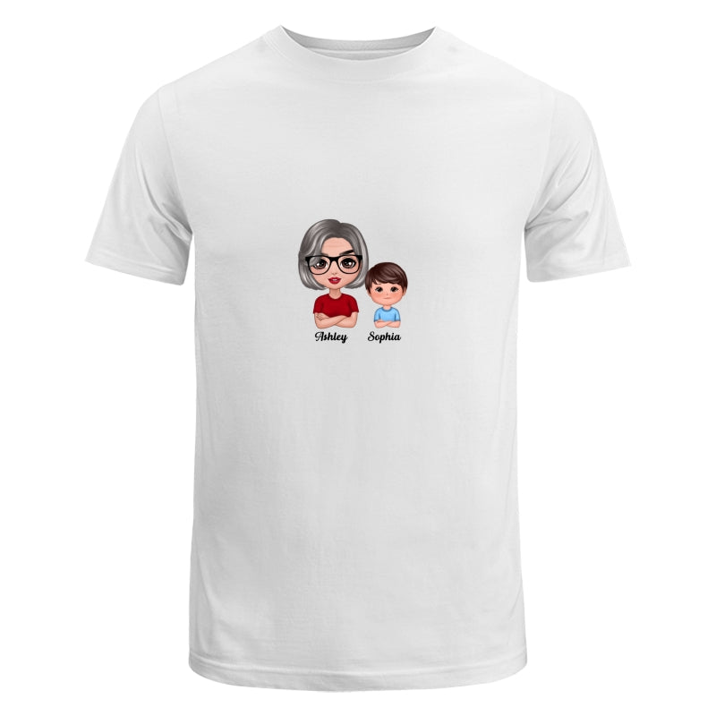 Doll Grandma And Grandkids Crossed Arms Dad Grandpa And Kids Hands Outline Personalized Shirt