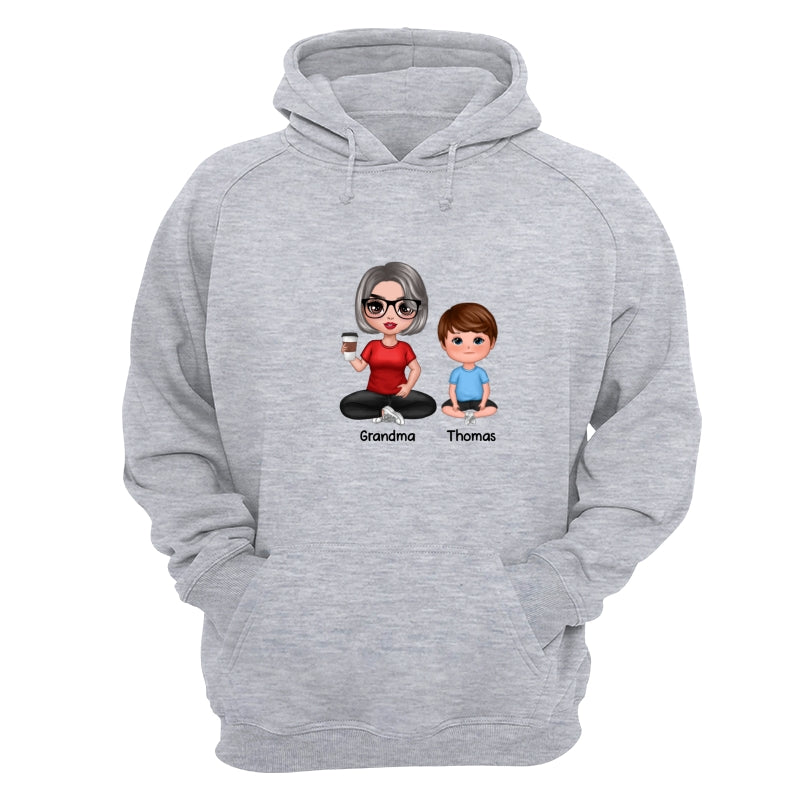 Doll Grandma Mom And Kids Sitting