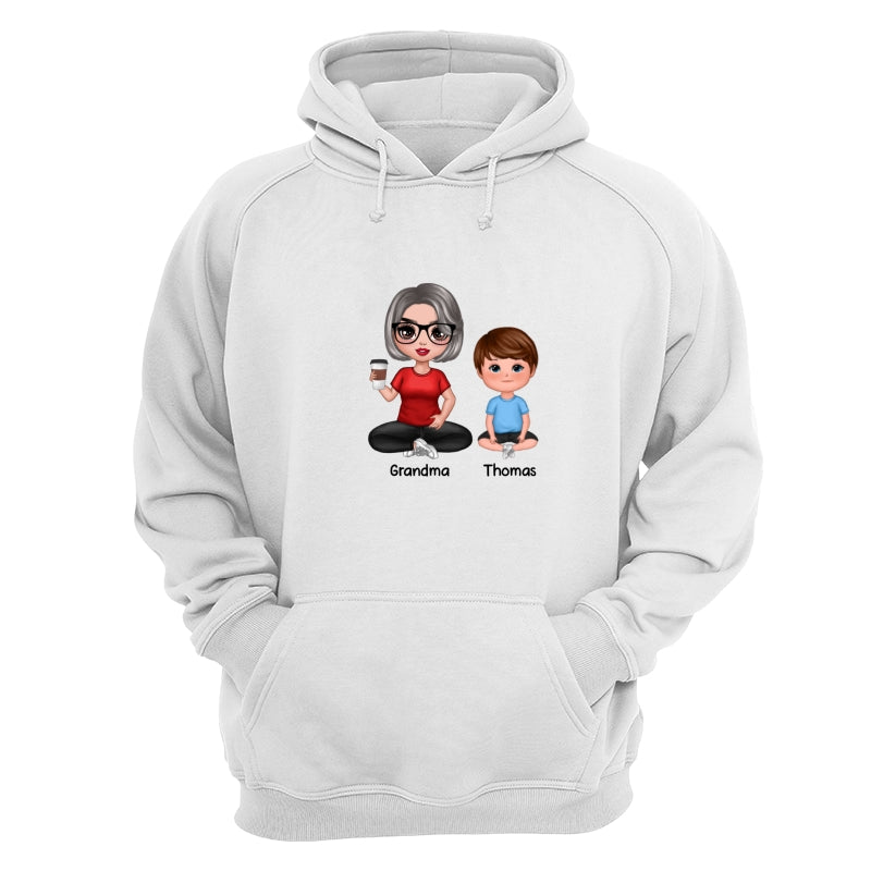 Doll Grandma Mom And Kids Sitting
