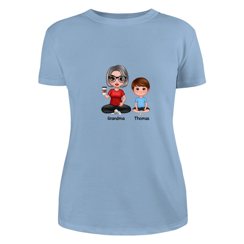 Doll Grandma Mom And Kids Sitting