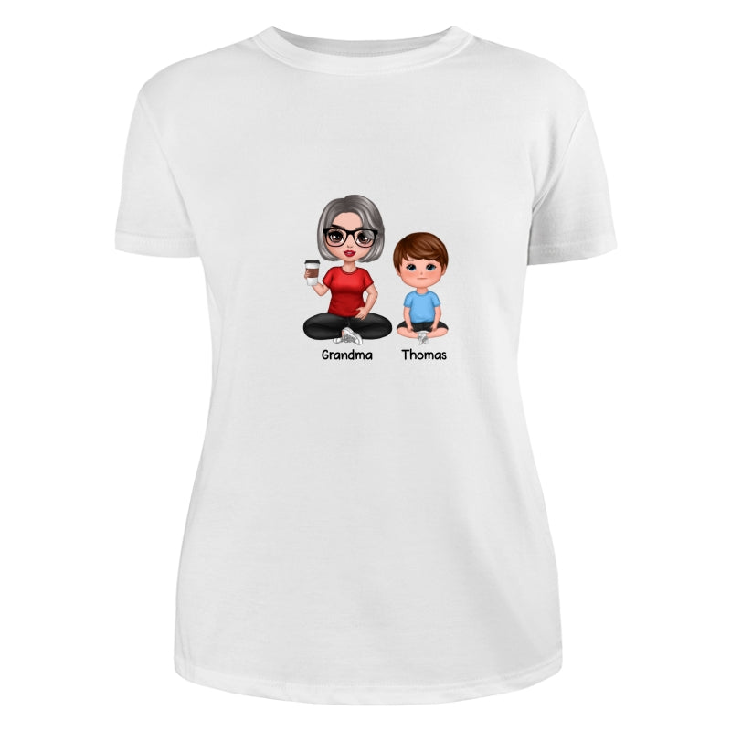 Doll Grandma Mom And Kids Sitting