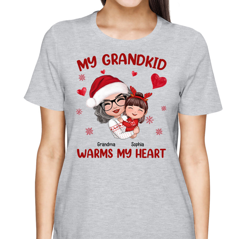 Christmas Doll Grandma Hugging Kid Personalized Shirt Early Chrismas Sale 50% Off