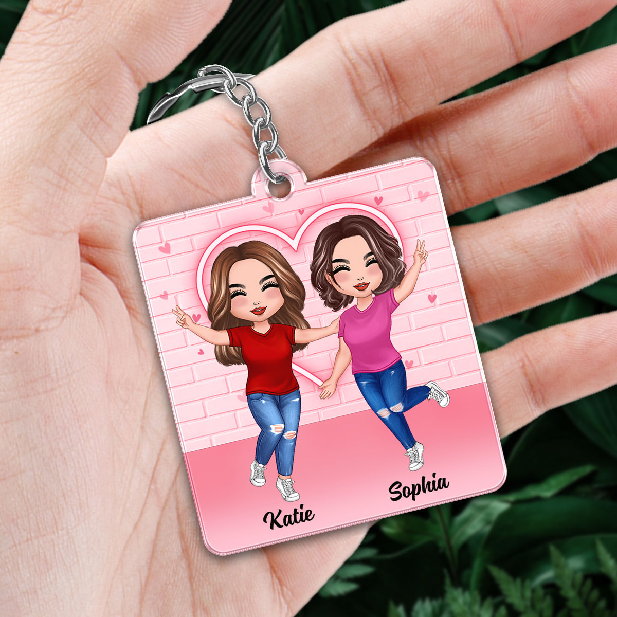You And I Sisters Besties Best Friends Personalized Acrylic Keychain