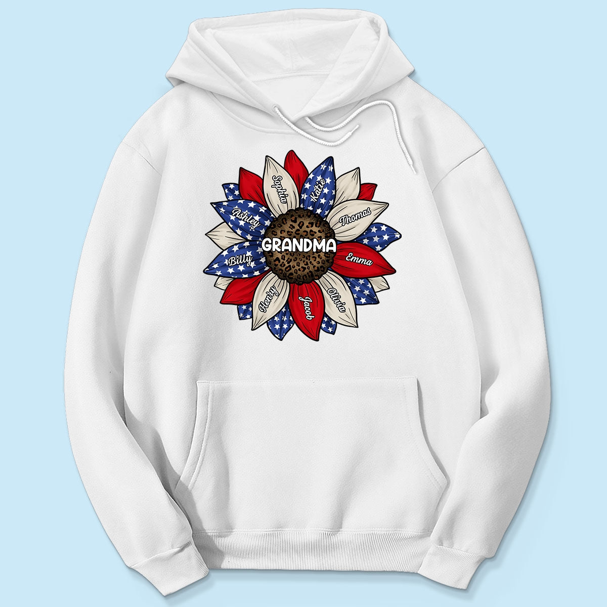 Grandma Leopard Nation Flag Sunflower Personalized Shirt