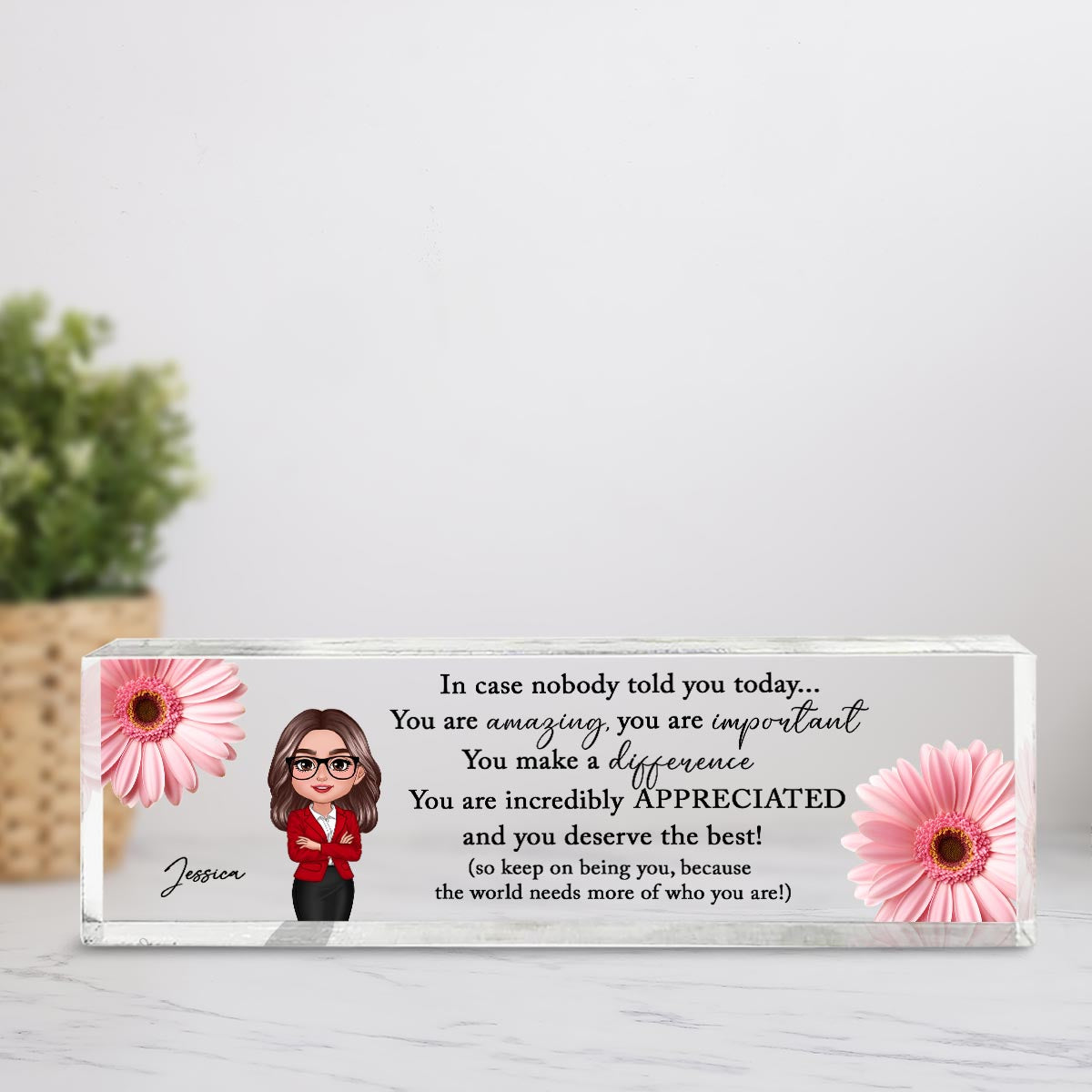 You Are Incredibly Appreciated, Coworker Colleagues Affirmations Personalized Acrylic Desk Name Plate, Office Gift, Appreciation Gift, Thank You Gift