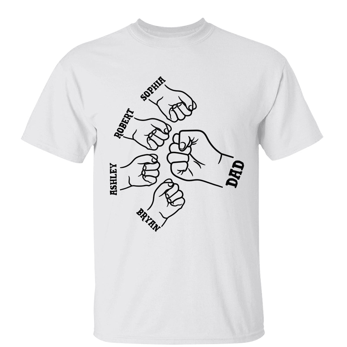 Dad Grandpa And Kids Hands Outline Personalized Shirt