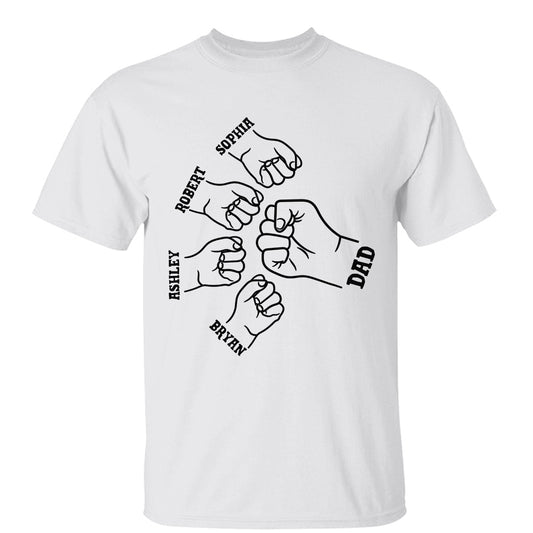 Dad Grandpa And Kids Hands Outline Personalized Shirt
