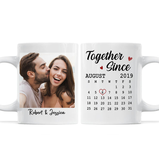 Calendar Couple Photo Personalized Mug - Anniversary Gift For Couple - Gift For Him Gift For Her