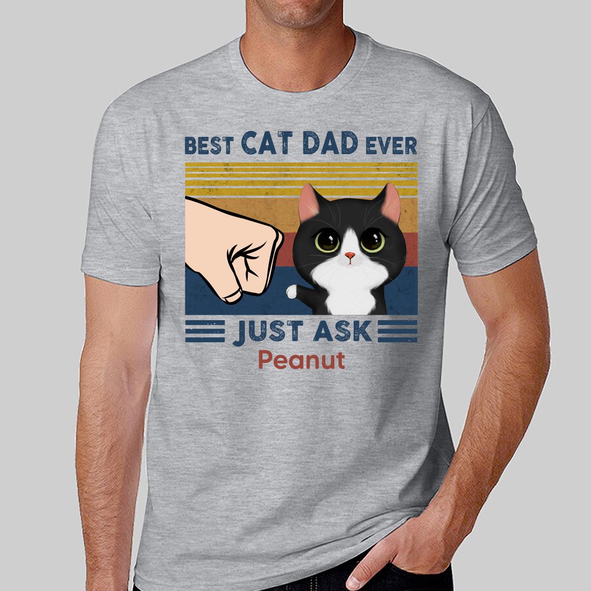 Best Cat Dad Watercolor Cute Cats Personalized Light Color Shirt