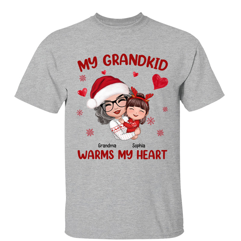 Christmas Doll Grandma Hugging Kid Personalized Shirt Early Chrismas Sale 50% Off