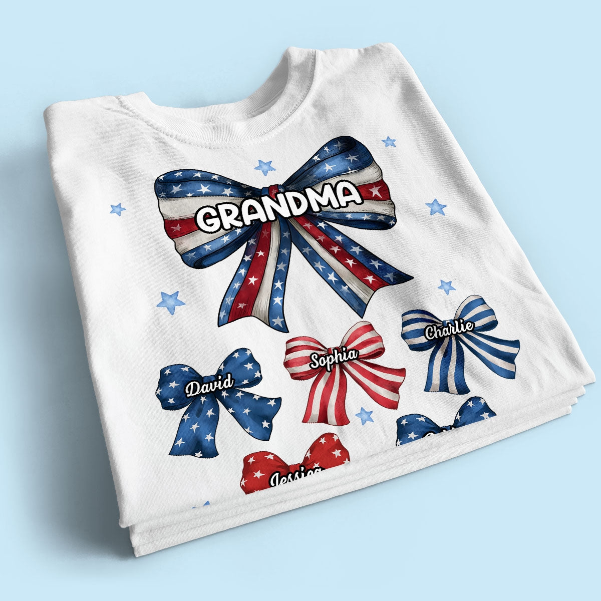 Coquette American Grandma Bow 4th Of July Independence Day Personalized Shirt