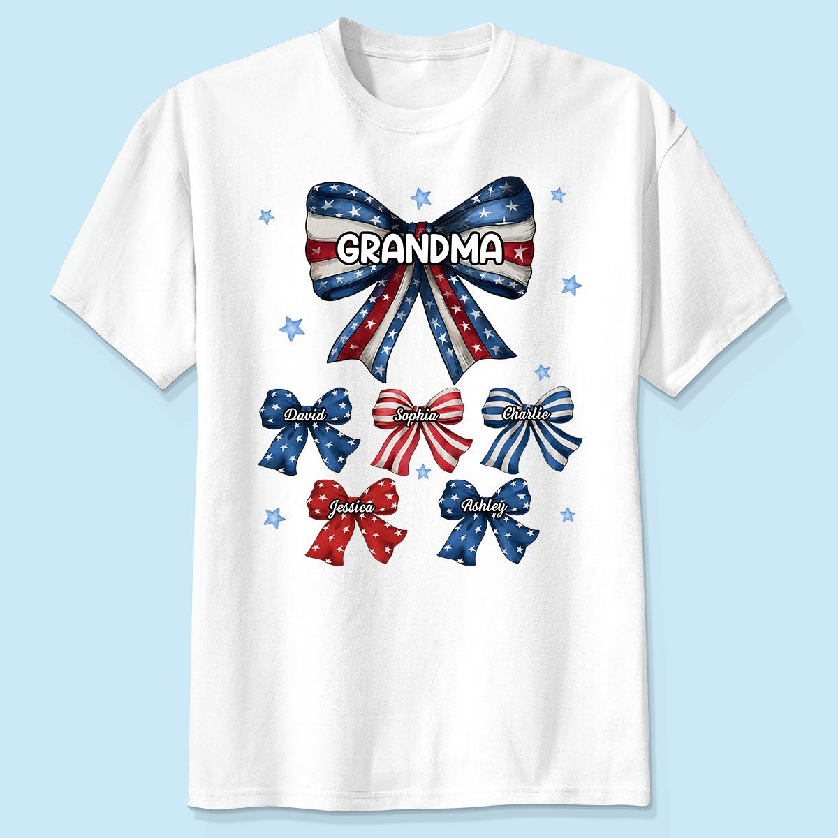 Coquette American Grandma Bow 4th Of July Independence Day Personalized Shirt