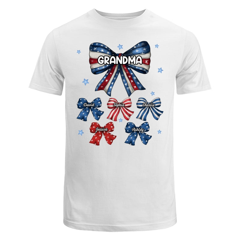 Coquette American Grandma Bow 4th Of July Independence Day Personalized Shirt