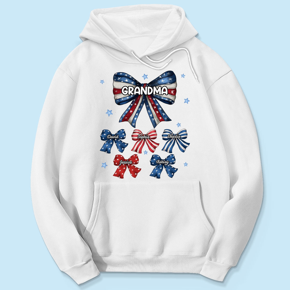 Coquette American Grandma Bow 4th Of July Independence Day Personalized Shirt