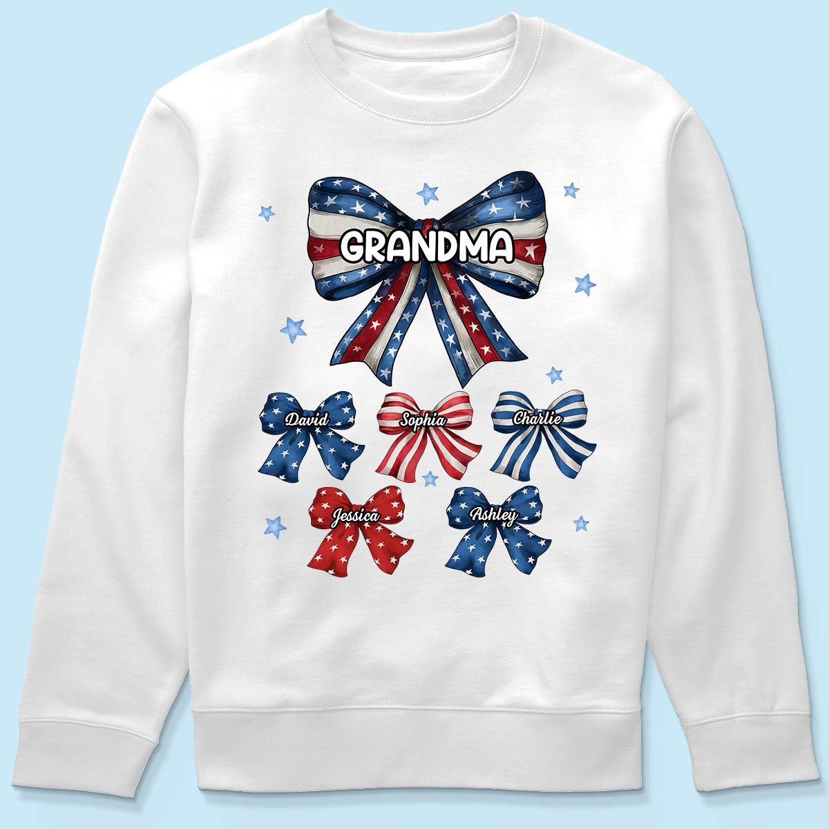 Coquette American Grandma Bow 4th Of July Independence Day Personalized Shirt