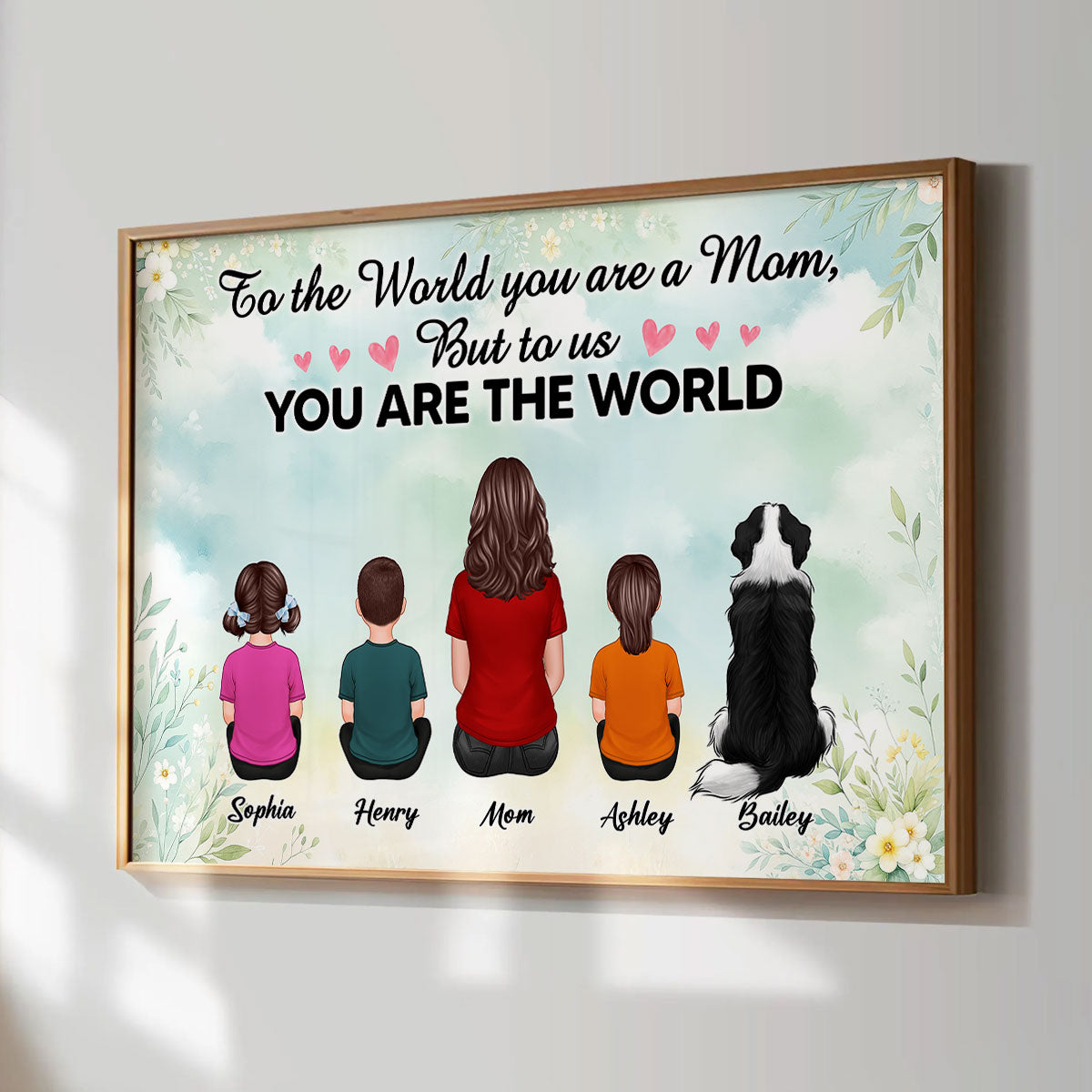 To The World You Are A Mom To Us You Are The World Floral Personalized Poster, Gift For Mom_Onboarding