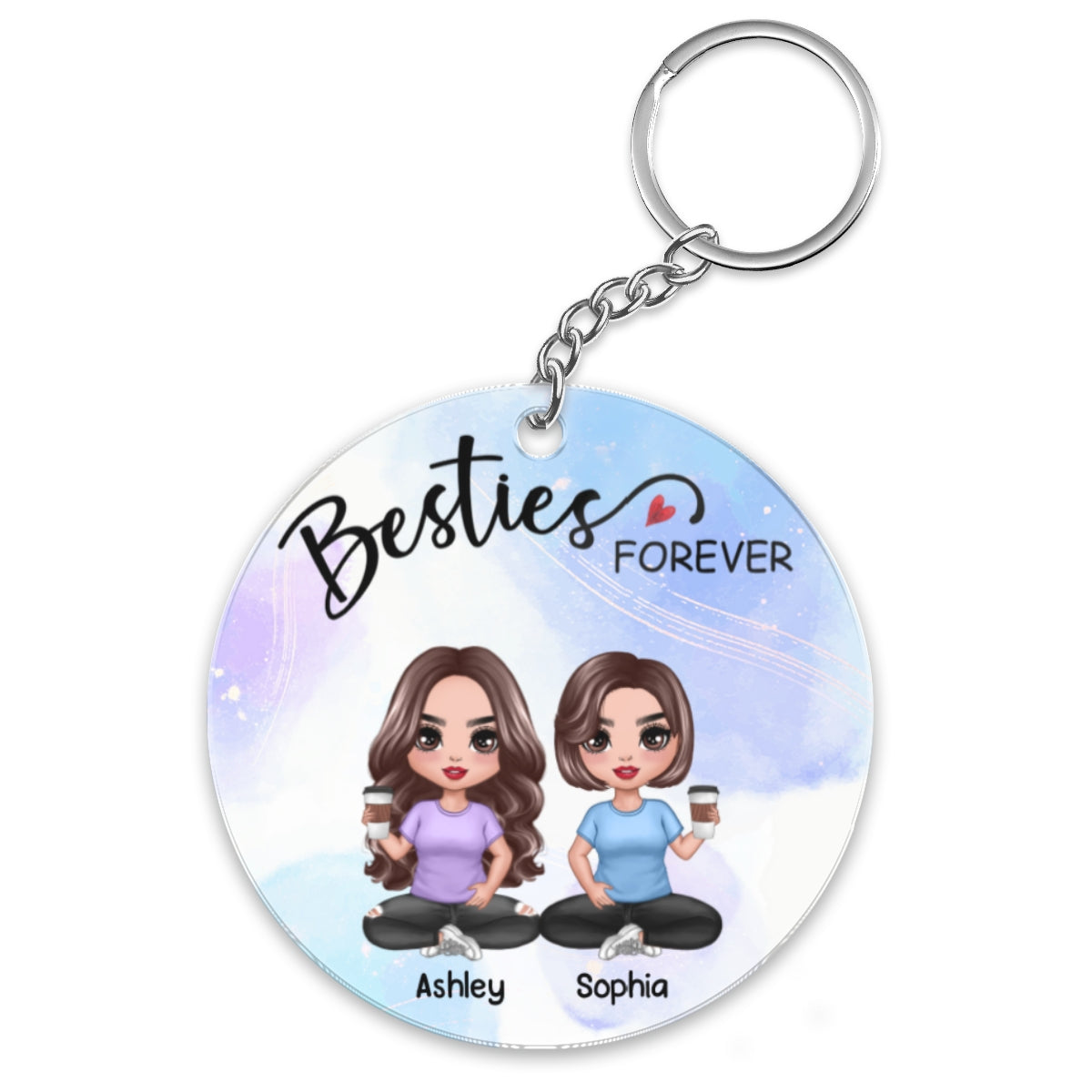 Doll Besties Sitting Besties Forever Personalized Acrylic Keychain