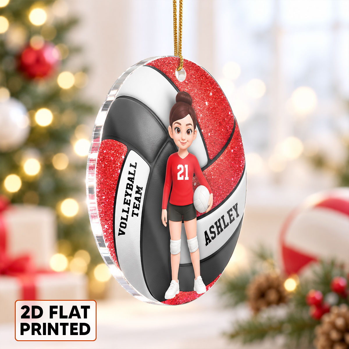 Volleyball Boy & Girl 3D Effect - Personalized Acrylic Ornament