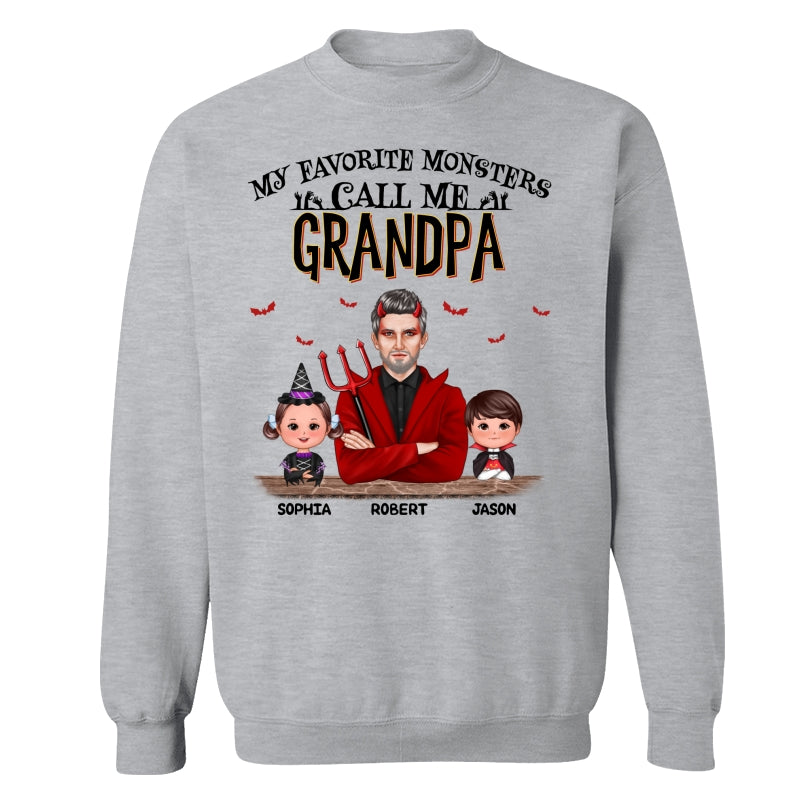 Halloween Favorite Monsters Call Me Dad Grandpa Personalized Shirt
