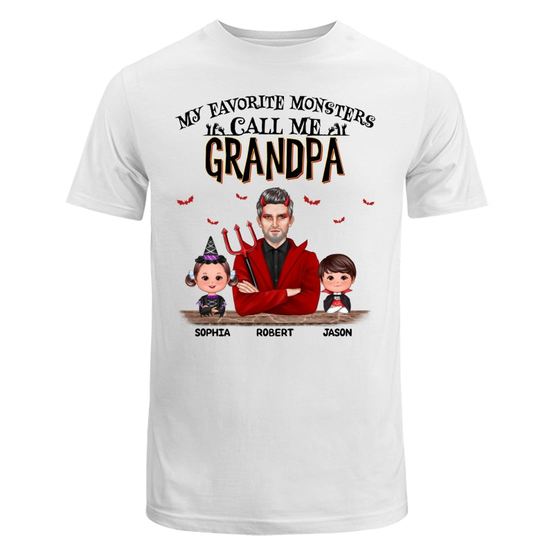 Halloween Favorite Monsters Call Me Dad Grandpa Personalized Shirt