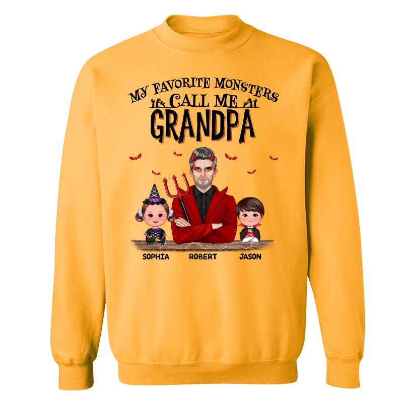 Halloween Favorite Monsters Call Me Dad Grandpa Personalized Shirt