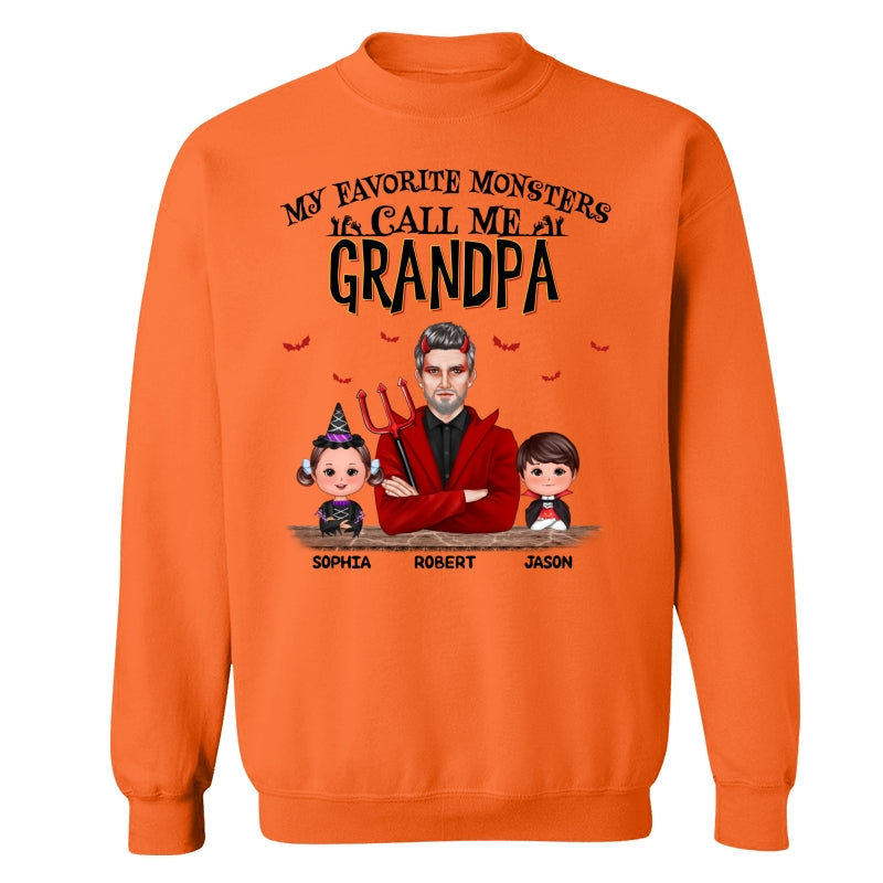 Halloween Favorite Monsters Call Me Dad Grandpa Personalized Shirt