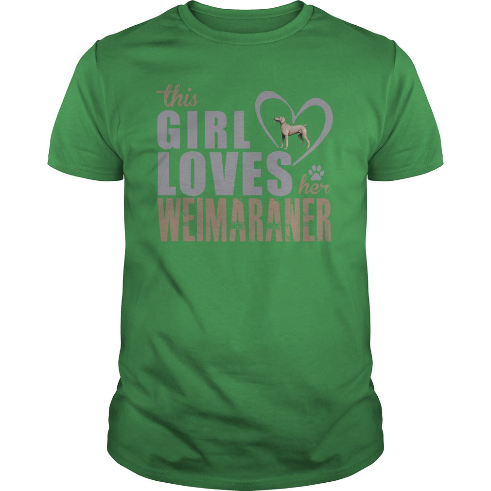 This Gril loves her Weimaraner