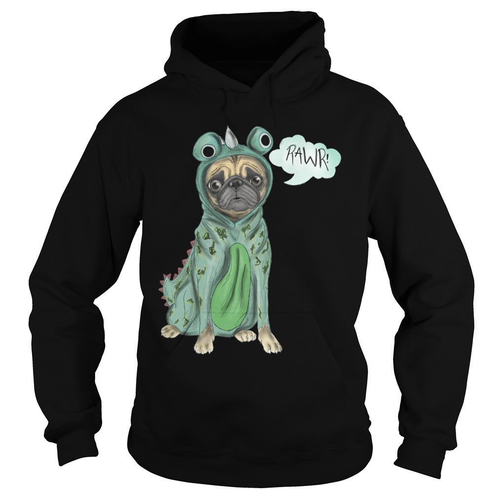 Pugsaurus Pug Dog Hoodie Papa Mama Men Women Dogs Lovers Sunfrog Hoodie