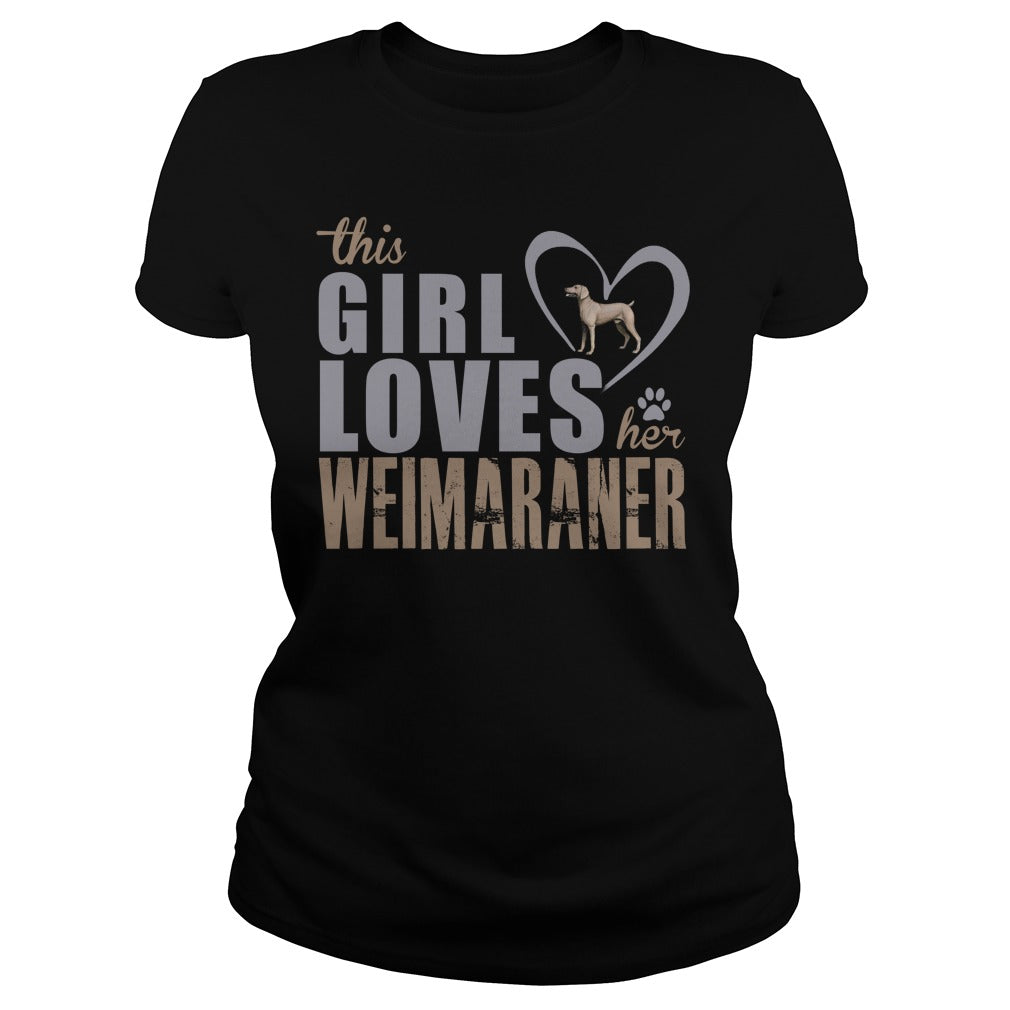 This Gril loves her Weimaraner