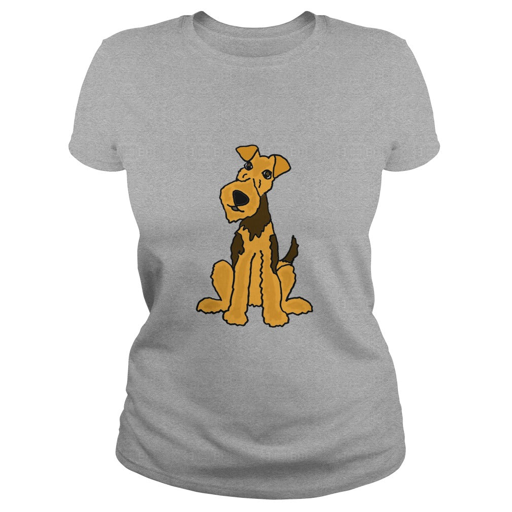 Funny Funky Airedale Puppy Dog Original Art tshirt anime , dogs , pets