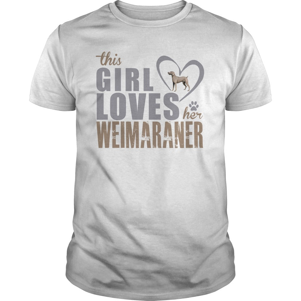 This Gril loves her Weimaraner