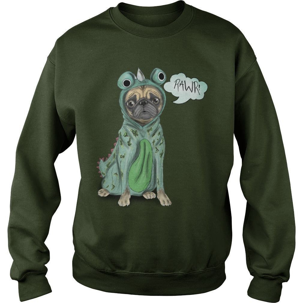 Pugsaurus Pug Dog Hoodie Papa Mama Men Women Dogs Lovers Sunfrog Hoodie